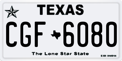 TX license plate CGF6080