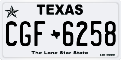 TX license plate CGF6258