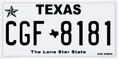 TX license plate CGF8181