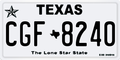 TX license plate CGF8240