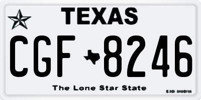 TX license plate CGF8246