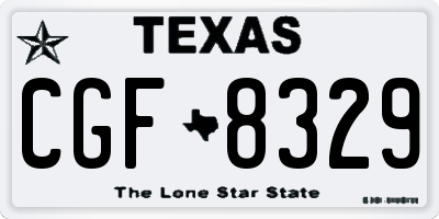 TX license plate CGF8329