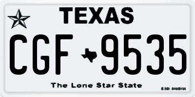 TX license plate CGF9535