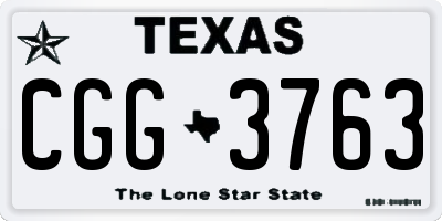 TX license plate CGG3763