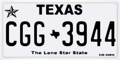 TX license plate CGG3944