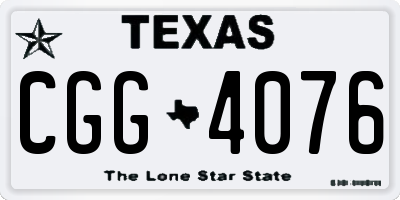 TX license plate CGG4076