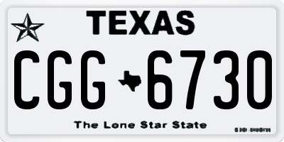 TX license plate CGG6730