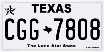 TX license plate CGG7808