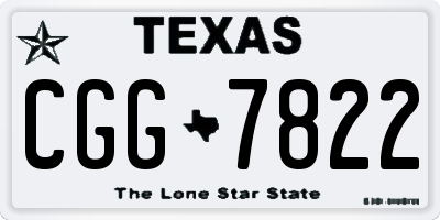 TX license plate CGG7822