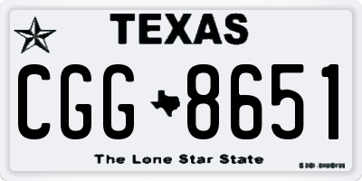TX license plate CGG8651
