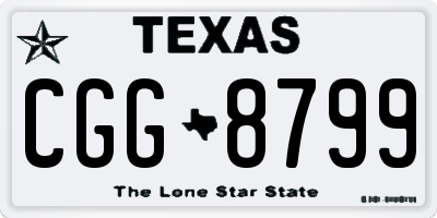 TX license plate CGG8799