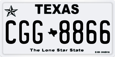 TX license plate CGG8866
