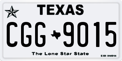 TX license plate CGG9015