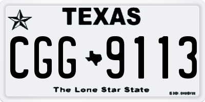 TX license plate CGG9113
