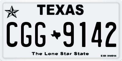TX license plate CGG9142