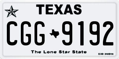 TX license plate CGG9192