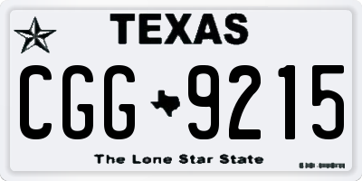 TX license plate CGG9215