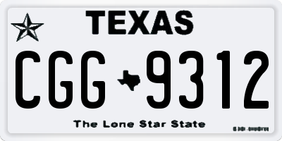 TX license plate CGG9312