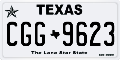 TX license plate CGG9623