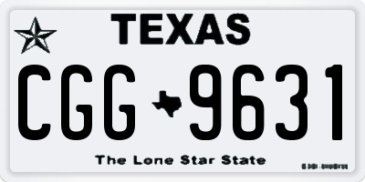 TX license plate CGG9631