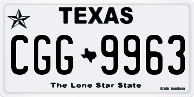 TX license plate CGG9963