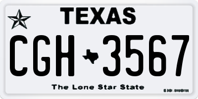 TX license plate CGH3567