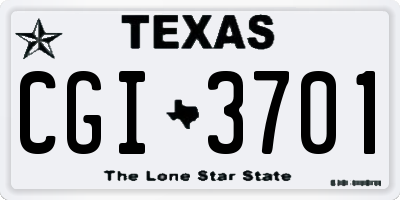 TX license plate CGI3701