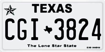TX license plate CGI3824