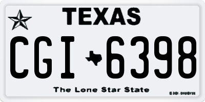 TX license plate CGI6398