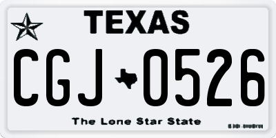 TX license plate CGJ0526