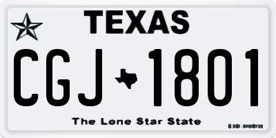 TX license plate CGJ1801