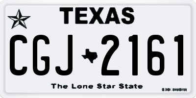 TX license plate CGJ2161