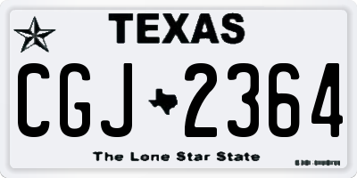 TX license plate CGJ2364
