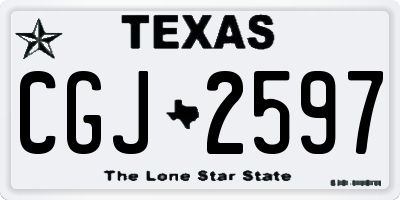 TX license plate CGJ2597