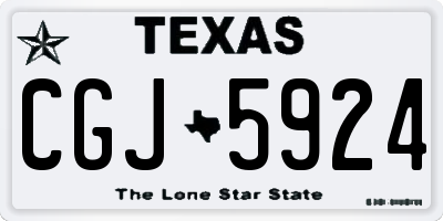 TX license plate CGJ5924