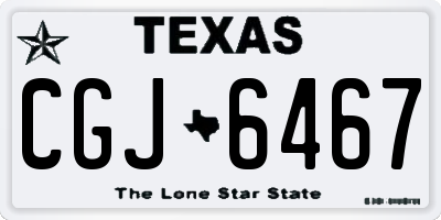 TX license plate CGJ6467