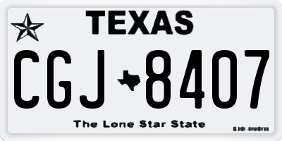 TX license plate CGJ8407