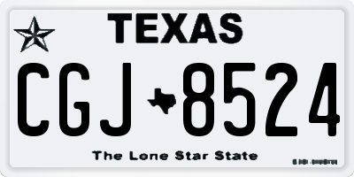 TX license plate CGJ8524