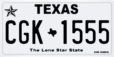 TX license plate CGK1555