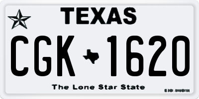 TX license plate CGK1620
