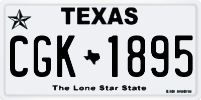 TX license plate CGK1895