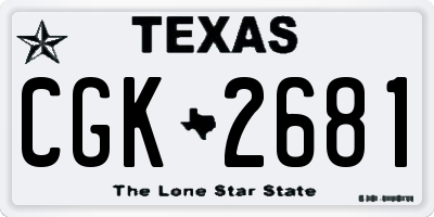TX license plate CGK2681