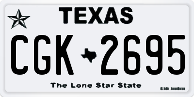 TX license plate CGK2695