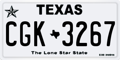 TX license plate CGK3267