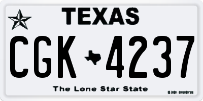 TX license plate CGK4237
