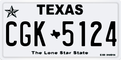 TX license plate CGK5124