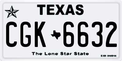TX license plate CGK6632