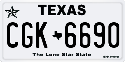 TX license plate CGK6690