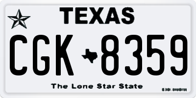 TX license plate CGK8359