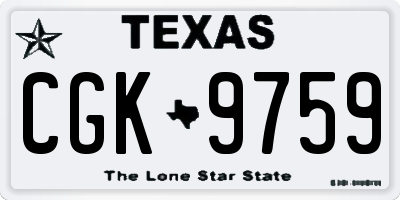 TX license plate CGK9759